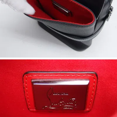 Pre-owned Christian Louboutin Black Red Color Leather Shoulder Bag ()