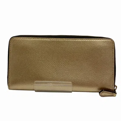 Pre-owned Coach Bronze Leather Long Wallet (bi-fold) () In Brown