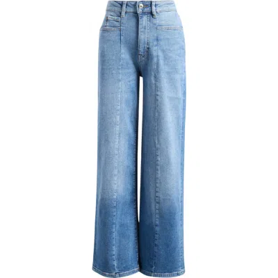 Warp & Weft Warp+weft High Waist Wide Leg Jeans In Blue
