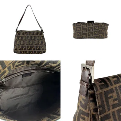 Pre-owned Fendi Brown Nylon Canvas Shoulder Bag ()
