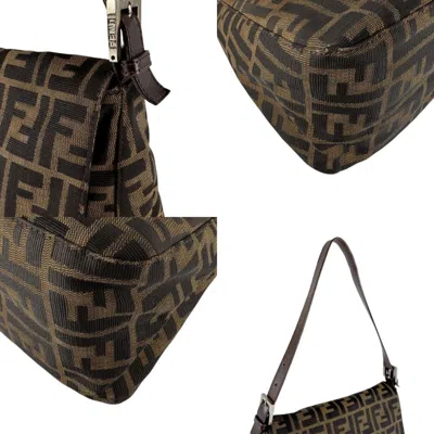 Pre-owned Fendi Brown Nylon Canvas Shoulder Bag ()