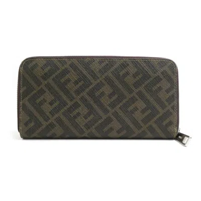 Pre-owned Fendi Brown Pvc Long Wallet (bi-fold) ()