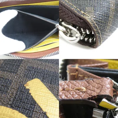 Pre-owned Fendi Brown Pvc Long Wallet (bi-fold) ()