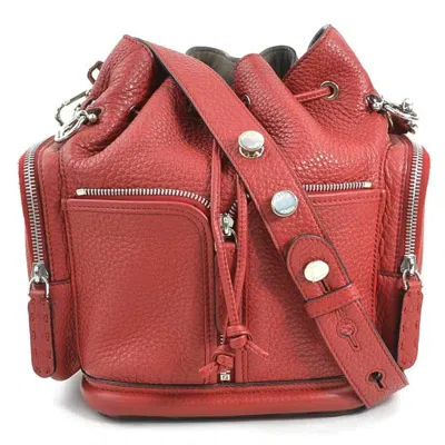 Pre-owned Fendi Burgundy Red Color Leather Shoulder Bag ()