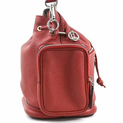 Pre-owned Fendi Burgundy Red Color Leather Shoulder Bag ()