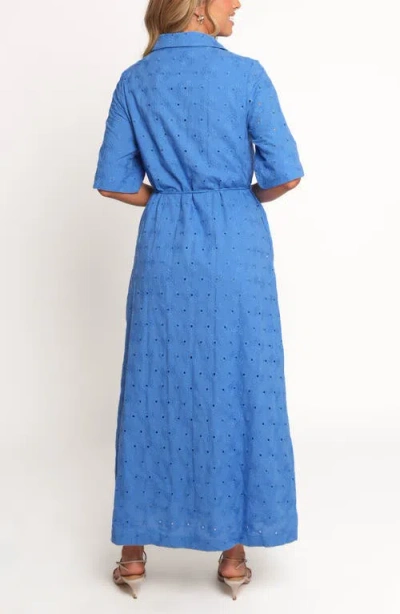 Petal And Pup Petal & Pup Cooper Embroidered Tie Waist Maxi Shirtdress In Multi