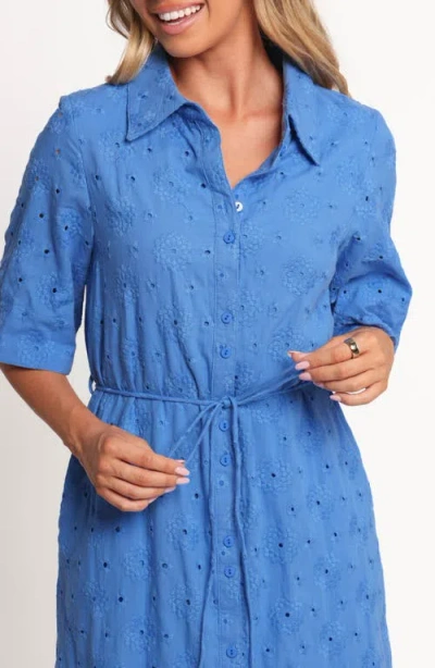 Petal And Pup Petal & Pup Cooper Embroidered Tie Waist Maxi Shirtdress In Multi