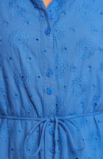 Petal And Pup Petal & Pup Cooper Embroidered Tie Waist Maxi Shirtdress In Multi