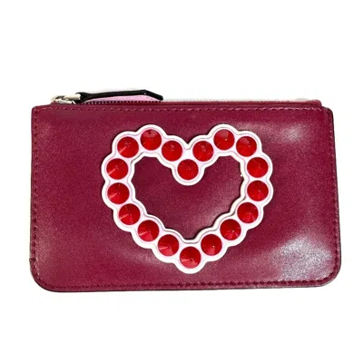 Pre-owned Fendi Red Color Leather Coin Purse/coin Case ()