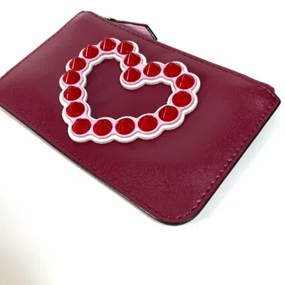 Pre-owned Fendi Red Color Leather Coin Purse/coin Case ()
