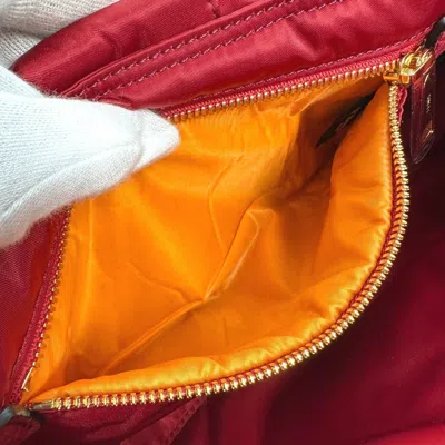 Pre-owned Fendi Red Color Nylon Pochette Shoulder Bag ()