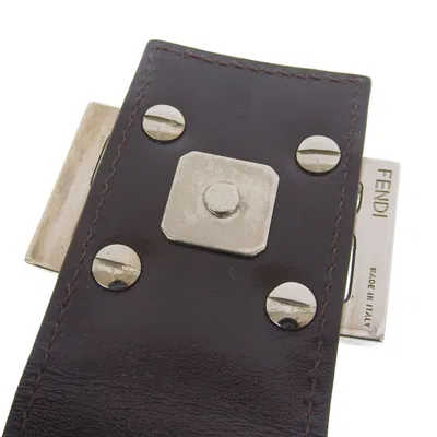 Pre-owned Fendi Zucca Brown Canvas Leather Shoulder Bag ()