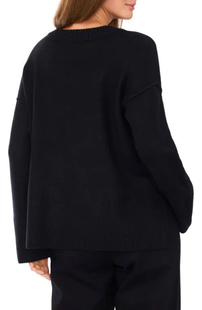 Vince Camuto Contrast High-low Sweater In Black