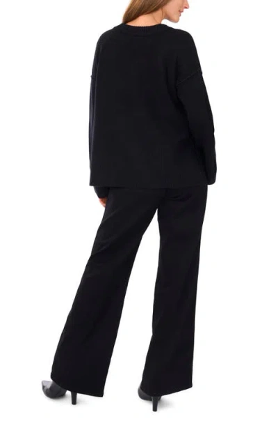 Vince Camuto Contrast High-low Sweater In Black