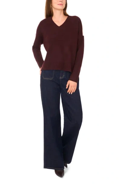 Vince Camuto High-low V-neck Sweater In Red