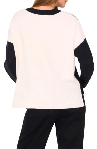 Vince Camuto Contrast High-low Sweater In Black