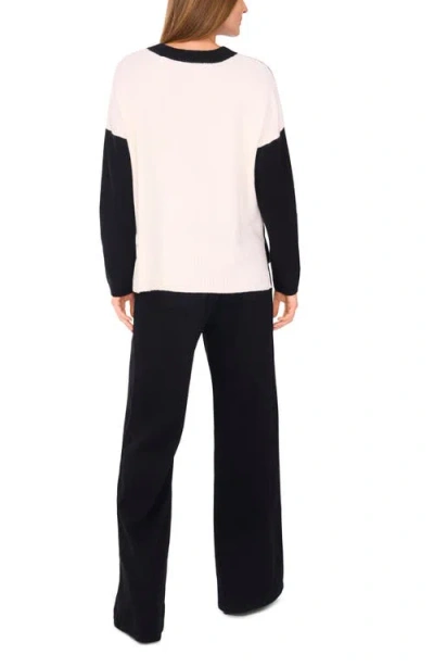 Vince Camuto Contrast High-low Sweater In Black