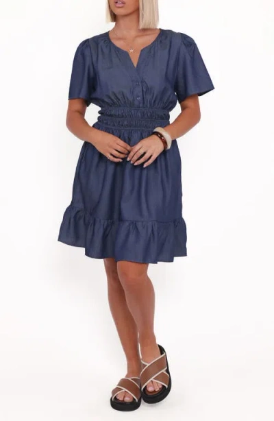 Petal And Pup Petal & Pup Morwenna Ruffle Chambray Minidress In Multi