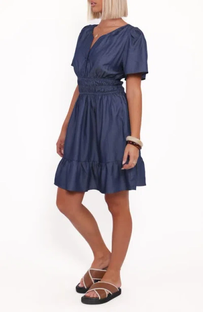 Petal And Pup Petal & Pup Morwenna Ruffle Chambray Minidress In Multi