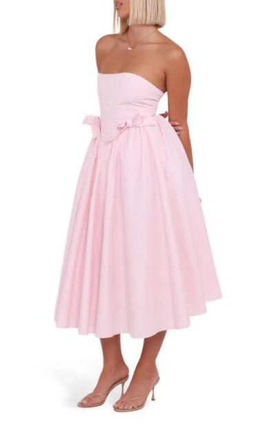 Petal And Pup Petal & Pup Seren Strapless Midi Dress In Pink
