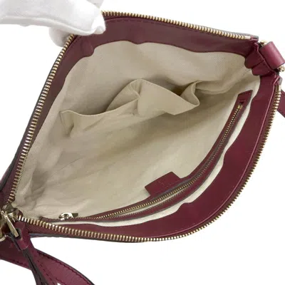 Pre-owned Gucci Beige Red Color Gg Canvas Leather Shoulder Bag ()