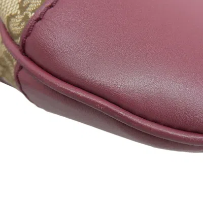 Pre-owned Gucci Beige Red Color Gg Canvas Leather Shoulder Bag ()