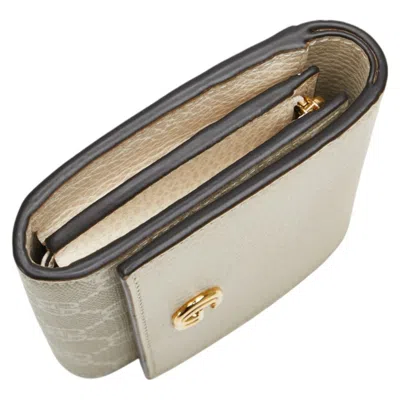Pre-owned Gucci Beige White Pvc Leather Wallet (bi-fold) () In Multi