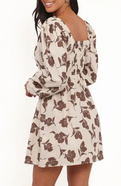 Petal And Pup Petal & Pup Cambria Floral Print Long Sleeve Cotton & Linen Minidress In Multi