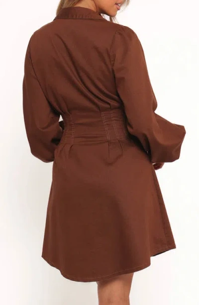 Petal And Pup Petal & Pup Phoenix Long Sleeve Minidress In Burgundy