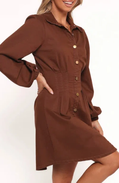 Petal And Pup Petal & Pup Phoenix Long Sleeve Minidress In Burgundy