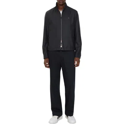 Burberry Wool Harrington Jacket In Black