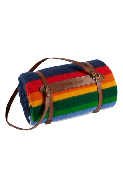 Pendleton National Park Stripe Throw Blanket & Carrier In Multi