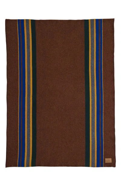 Pendleton Yakima Camp Wool Blend Throw Blanket In Brown