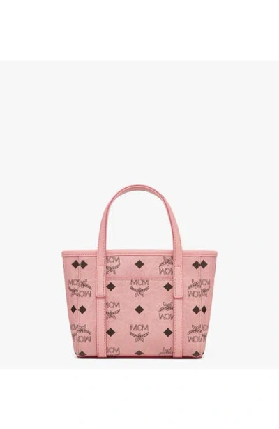 Mcm Mini Toni Visetos Coated Canvas Top Handle Shopper Bag In Pink