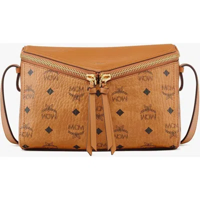 Mcm Canvas Diamant 3d Crossbody Bag In Brown