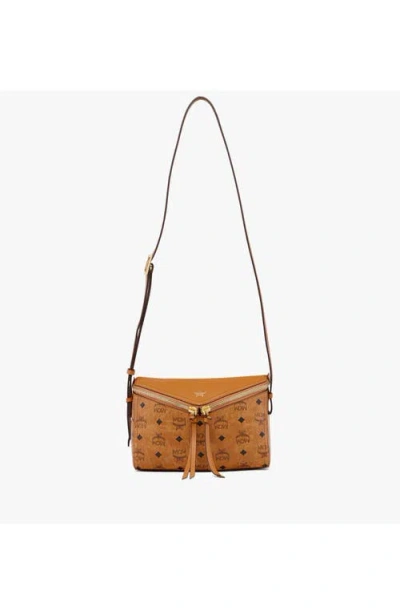Mcm Canvas Diamant 3d Crossbody Bag In Brown