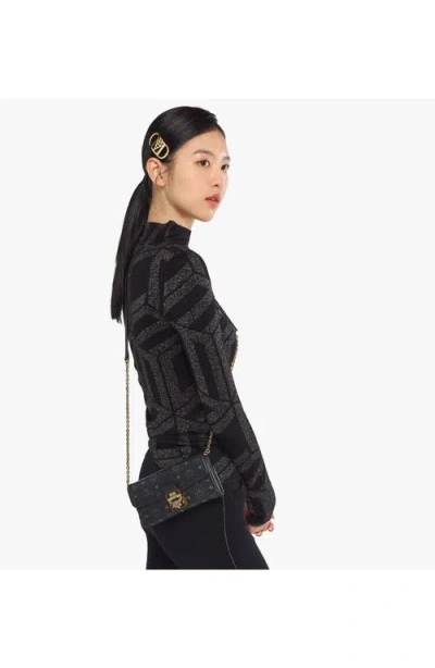 Mcm Tracy Chain Wallet In Visetos In Black