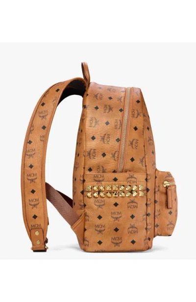 Mcm Mini Stark Side Studs Backpack In Brown