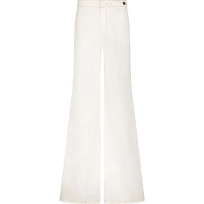 Callas Milano Lola High Density Crepe Stretch Cropped Flare Trouser In White
