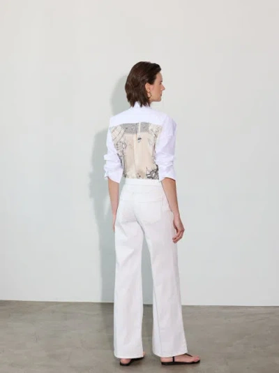 Callas Milano Lola High Density Crepe Stretch Cropped Flare Trouser In White