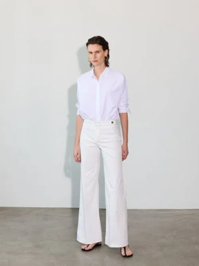 Callas Milano Lola High Density Crepe Stretch Cropped Flare Trouser In White