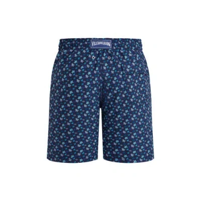 Vilebrequin Micro Ronde Des Tortues Rainbow Longer Length Swim Shorts In Blue