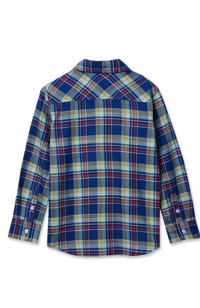 Lands' End Boys Button Down Poplin Shirt In Blue
