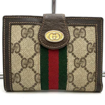 Pre-owned Gucci Brown Gg Supreme Leather Wallet (bi-fold) ()