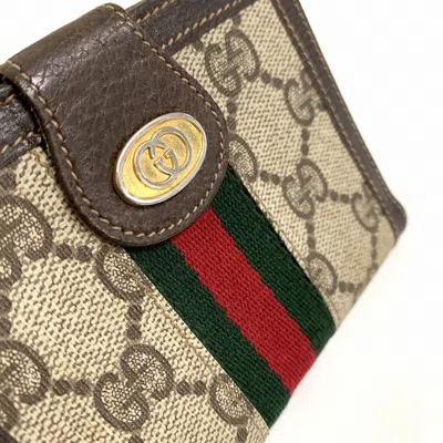 Pre-owned Gucci Brown Gg Supreme Leather Wallet (bi-fold) ()