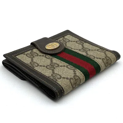 Pre-owned Gucci Brown Gg Supreme Leather Wallet (bi-fold) ()