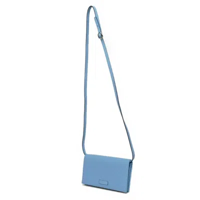 Pre-owned Gucci Light Blue Leather Chain/shoulder Wallet ()