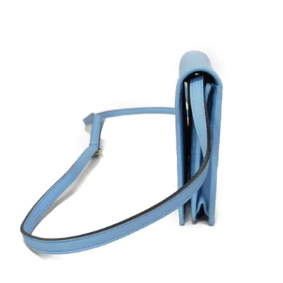 Pre-owned Gucci Light Blue Leather Chain/shoulder Wallet ()