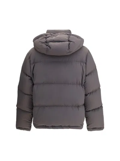 Dolce & Gabbana Men Nylon Hooded Down Jacket In Gray