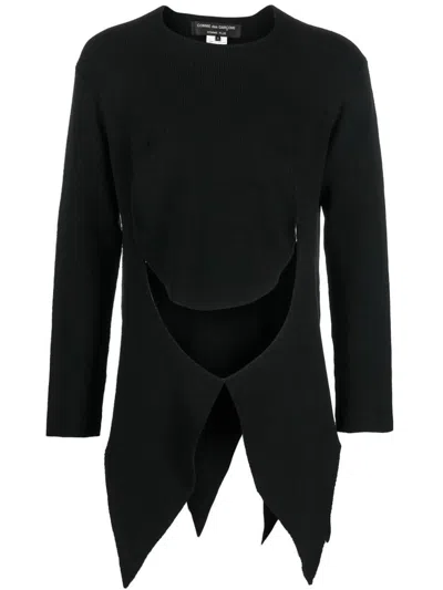 Comme Des Garçons Homme Deux Comme Des Garçons Homme Plus Wool Asymmetric Jumper In Black